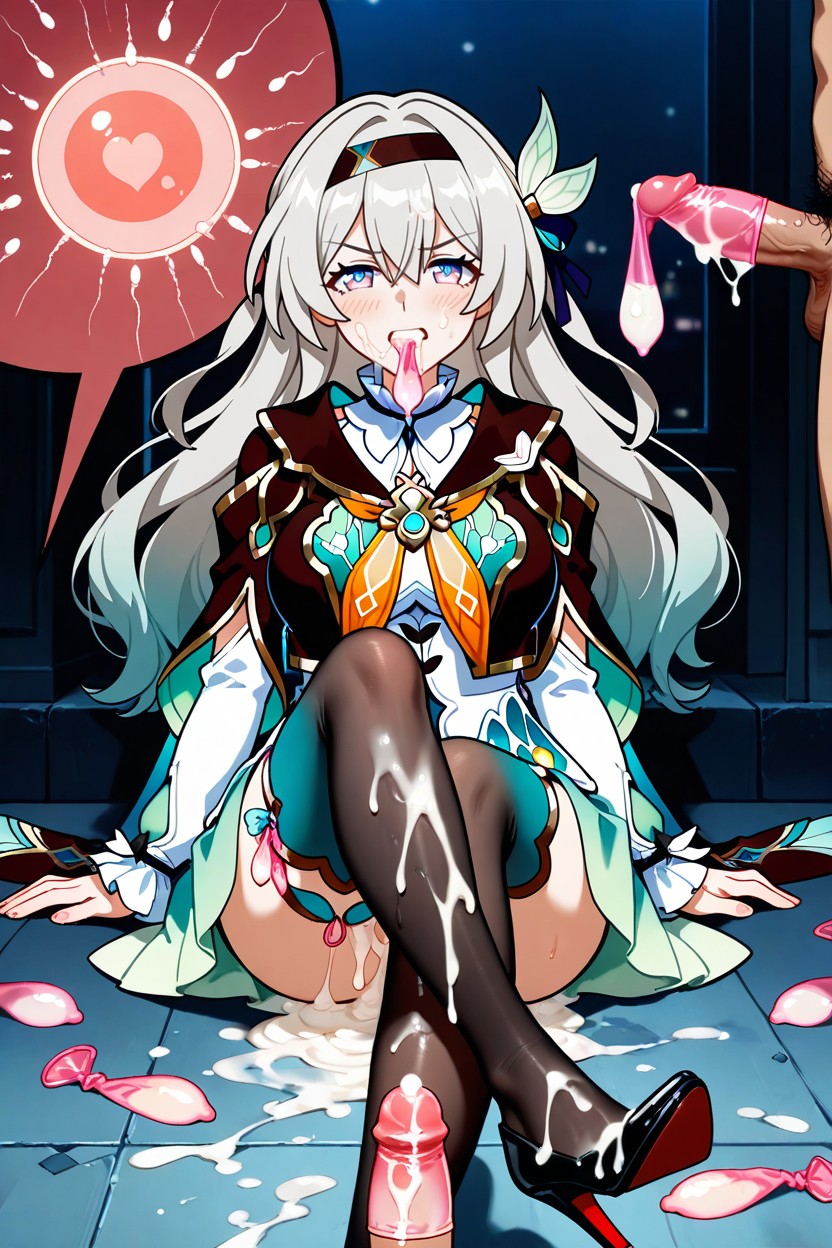 Cum Everywhere, Legs Crossed, Medium Ass Hentai AI Porn