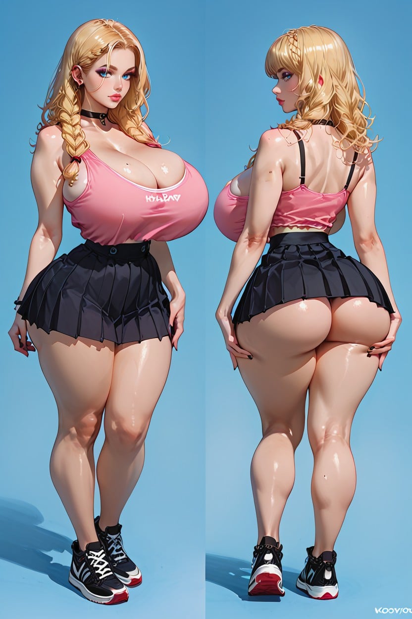 Detailed Face, Hourglass, Big Bubble Butt AI Porn