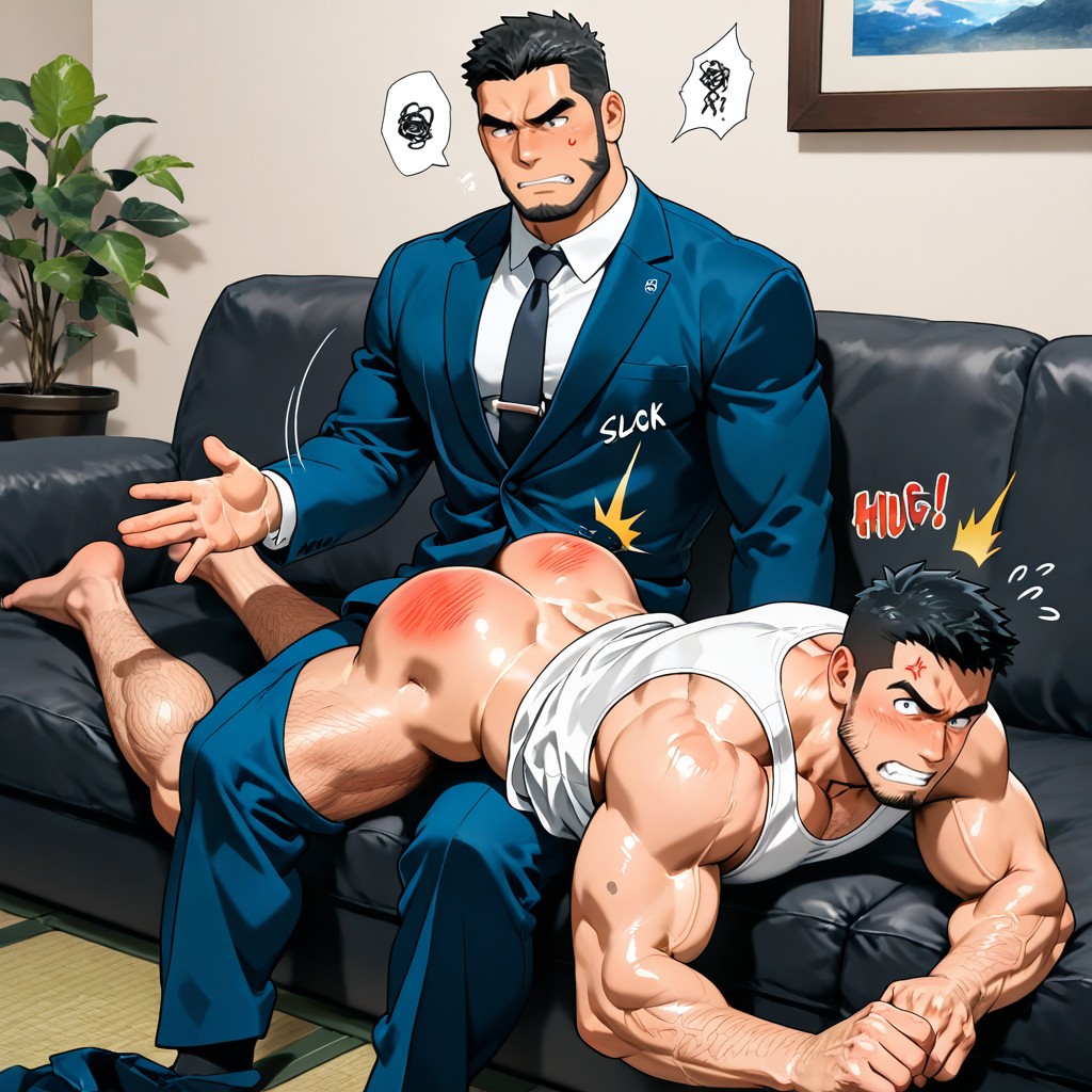 Male Focus, Facial Hair, Sound Effect Of Smacking AI同性戀黃片