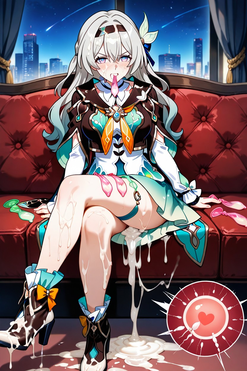 After Sex, Condom, Sperm Covered Feet Hentai AI Porn