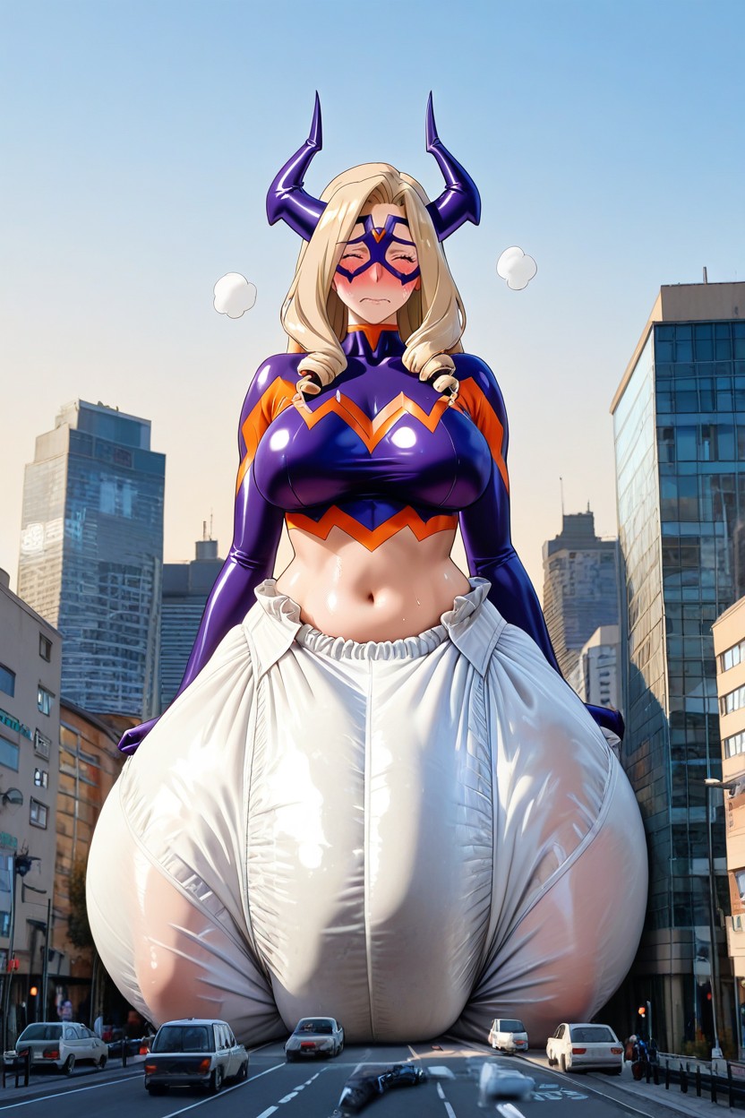 City Background, Blushing, Soft Breasts AI Porn
