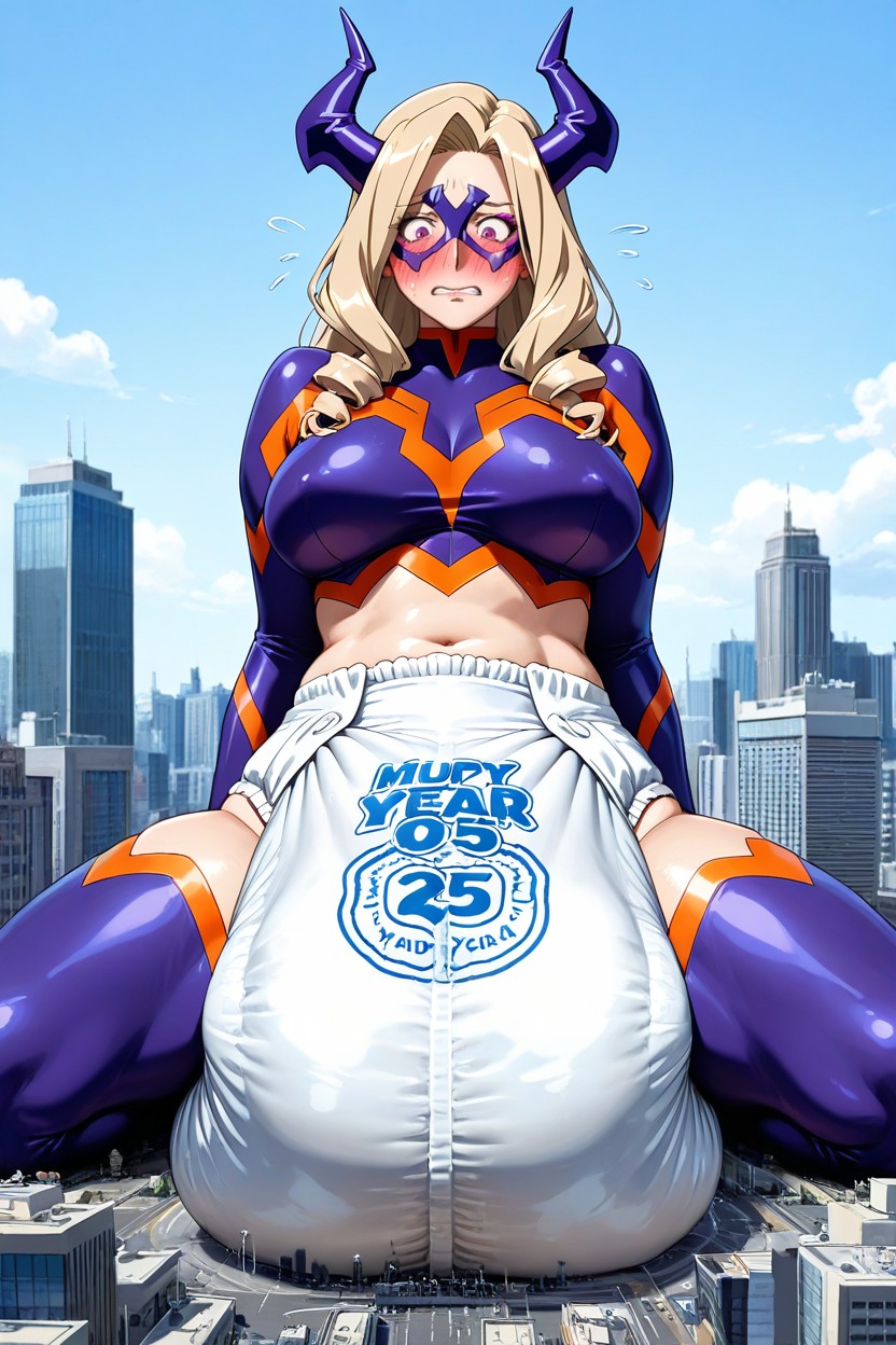 Blushing, Taller Than Buildings, Gigantic Hyperdiaper AI Porn