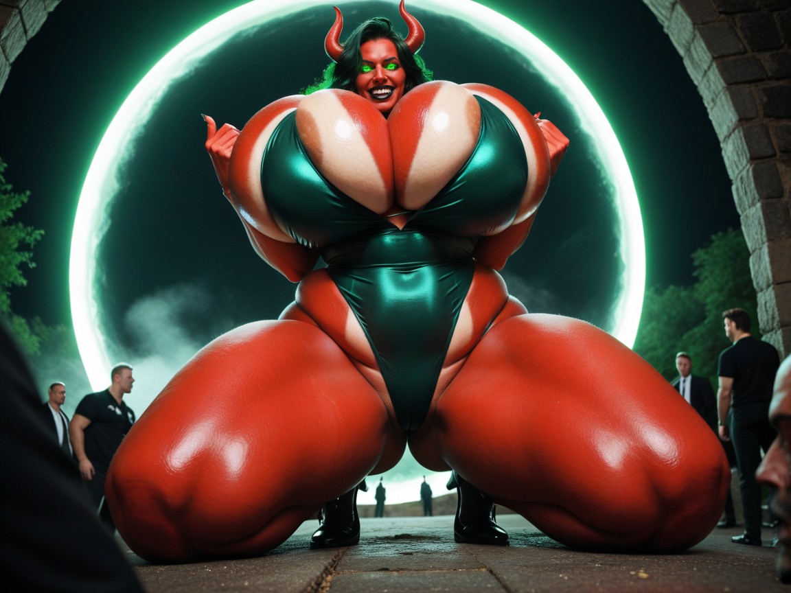 Red Skin, Hyper Breast, Photorealism AI Porn