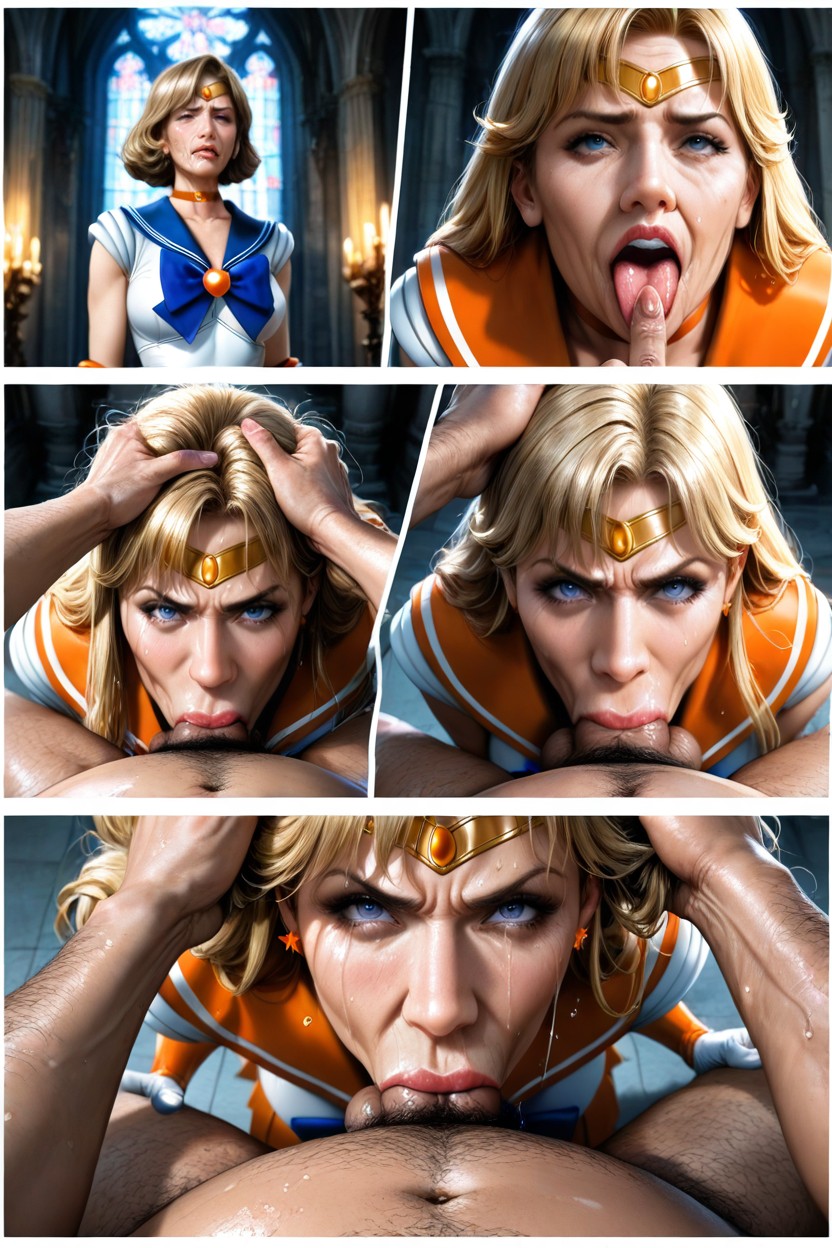 Nipple Piercing, Sailor Venus, Grabbing Hair Hentai AI Porn
