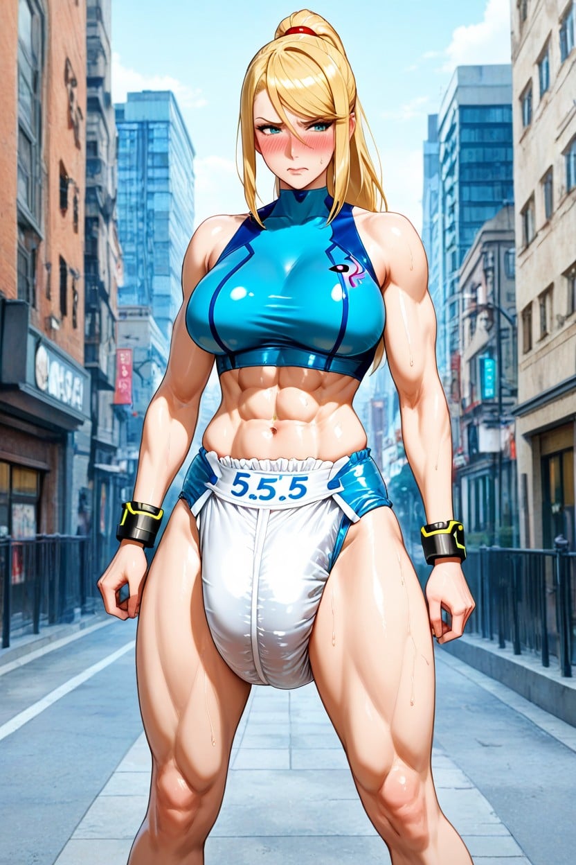 City Background, 25+, Poofy Adultdiaper AI Porn
