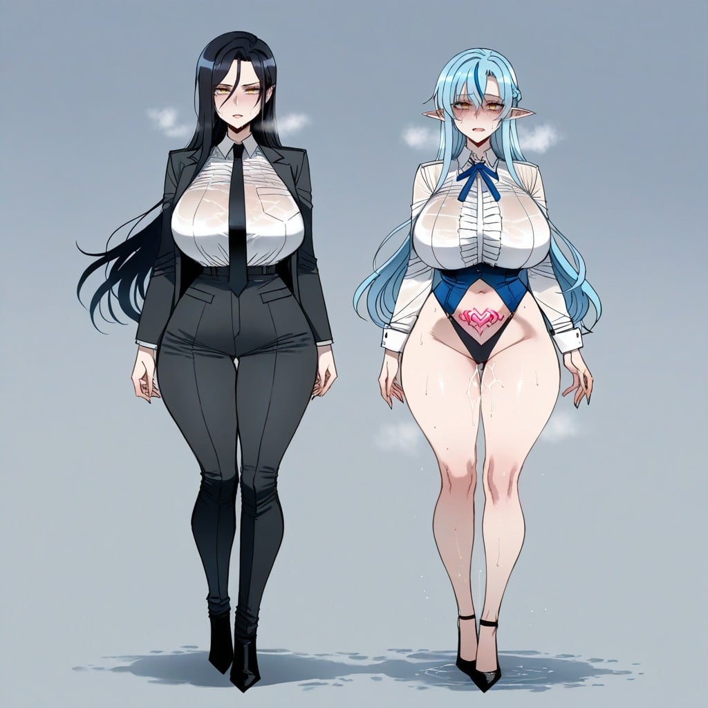 Sweaty, In Heat, Navel Exposed Hentai AI Porn