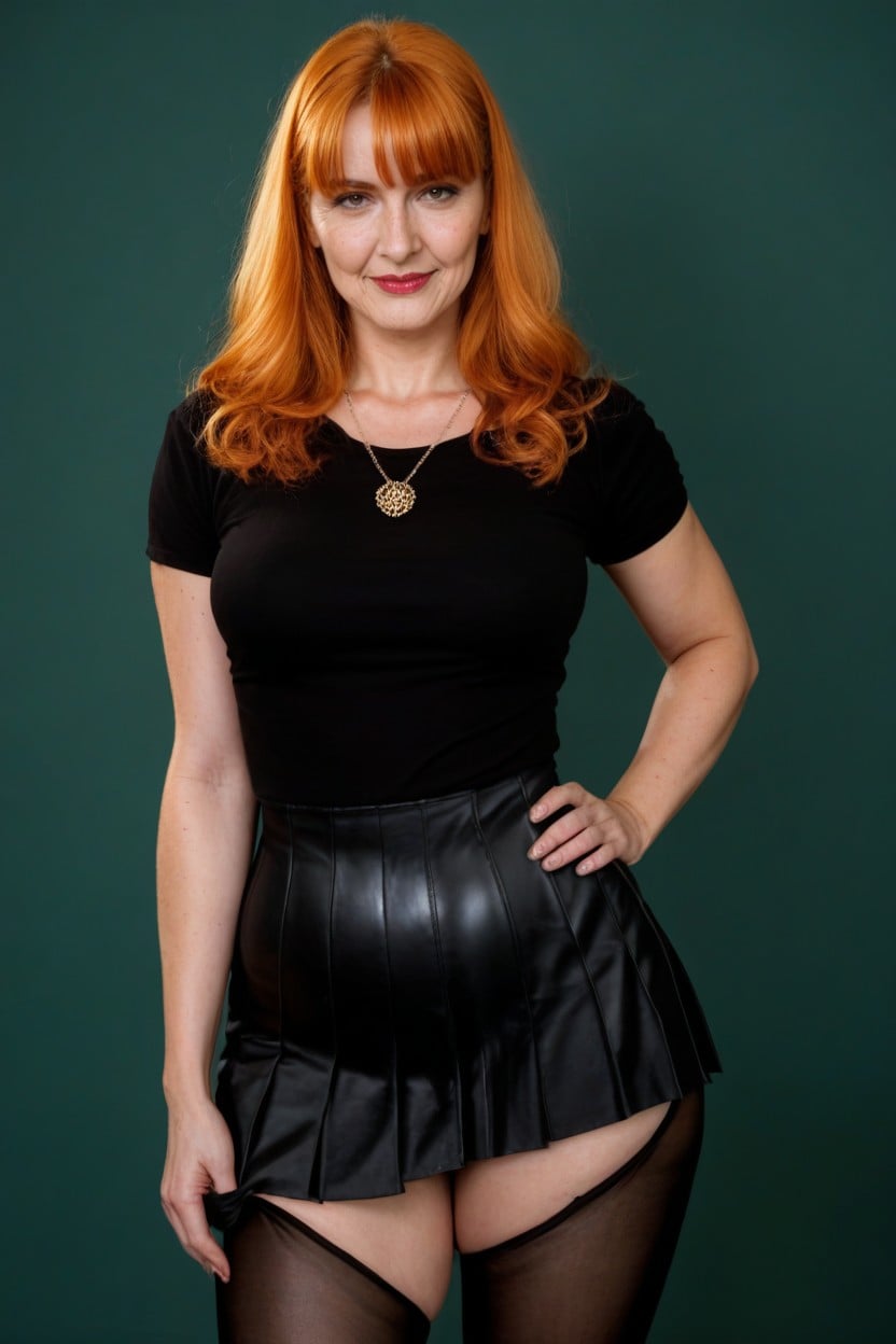 Small Breasts, Pleated Skirt, Mini Skirt AI Porn