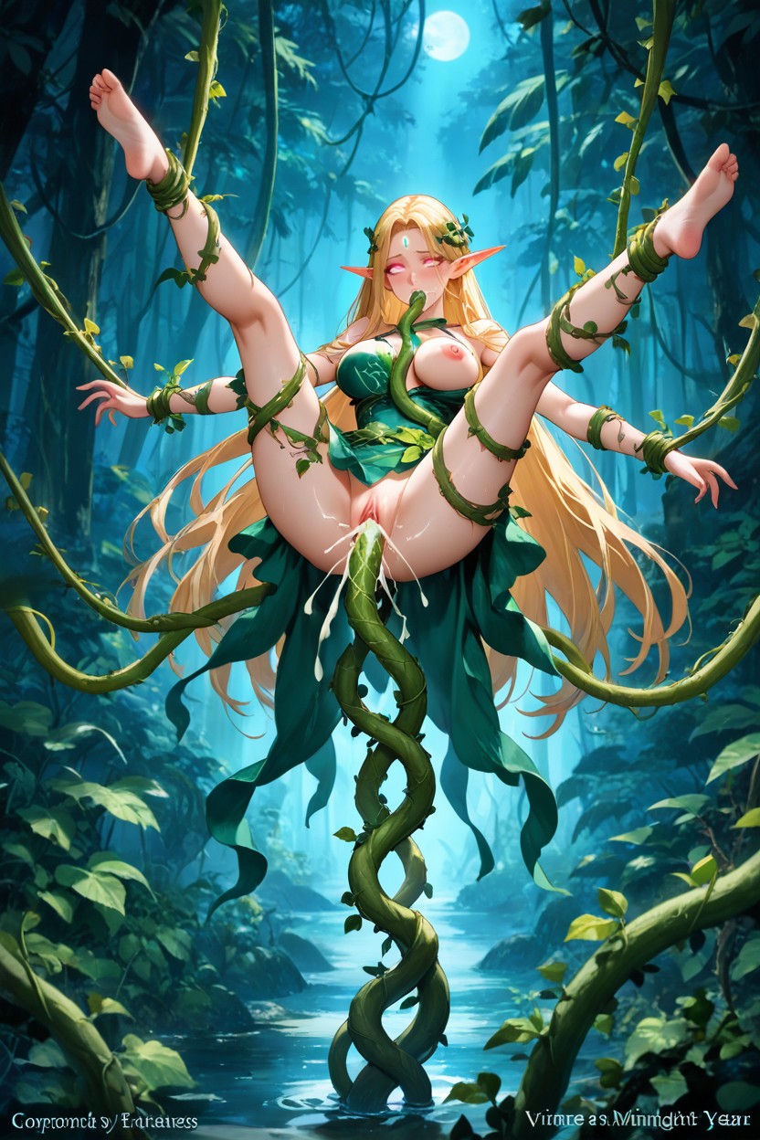Tentacle Titfuck, Elf Woman, Vine Dicks AI Porn