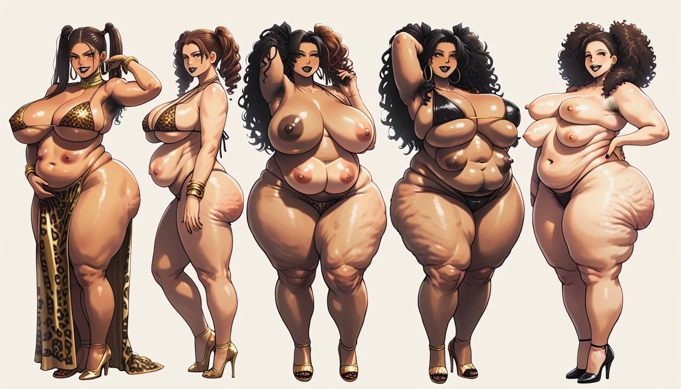 Dynamic Pose, Breasts Are Dark And Black Areolas, Defined Shadows Hentai AI Porn