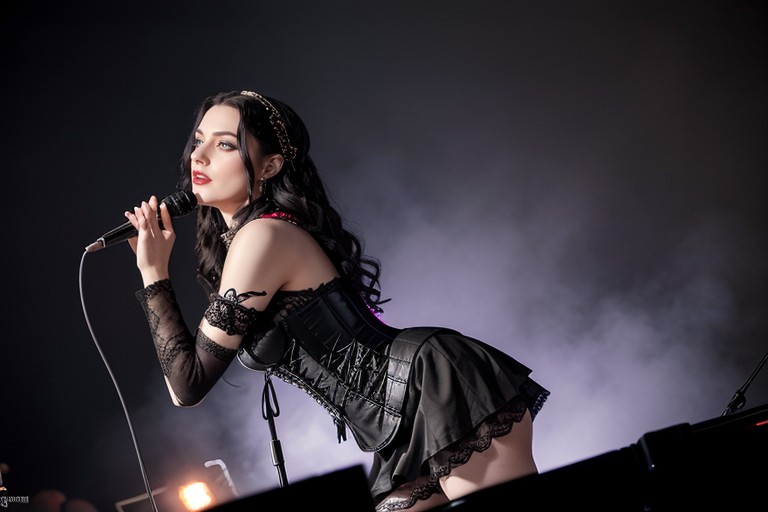 Lace Sleeves, Ravens In Spotlights, Leather Boots AI Porn