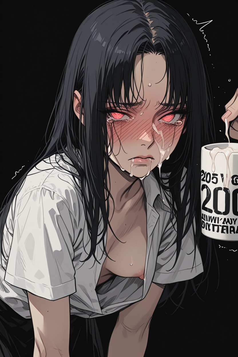 White Shirt, Night, She Looks Hurt And Confused Hentai AI Porn