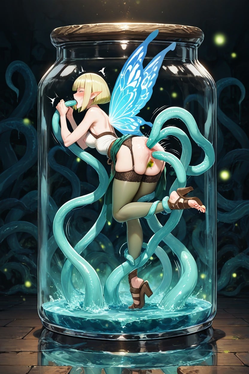 Erect Nipples, Flood Of Countless Aqua Water Tentacles, Ahegao Hentai IA