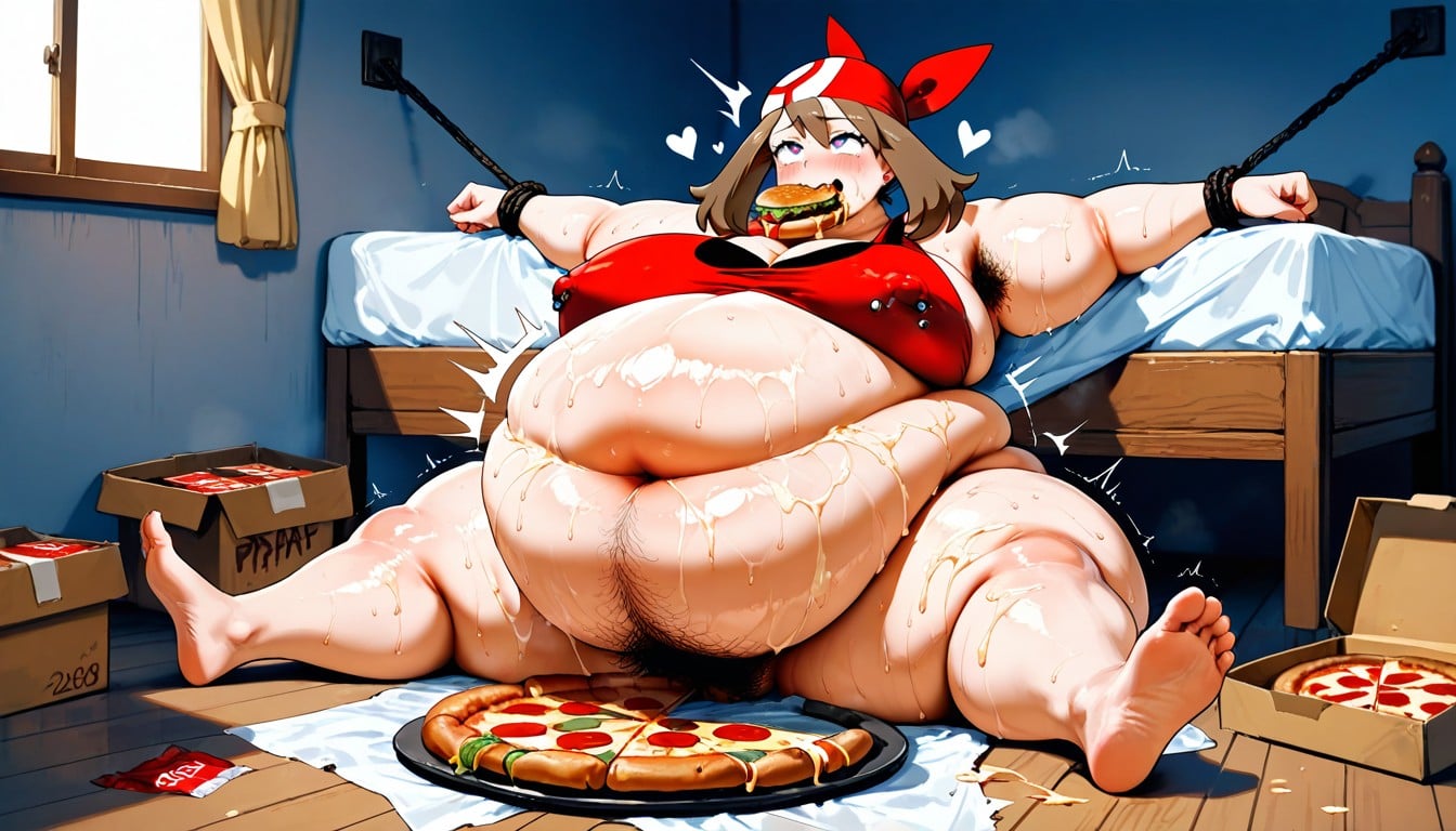 Belly Overhang, Holding Belly, Extremely Fat Hentai AI Porn