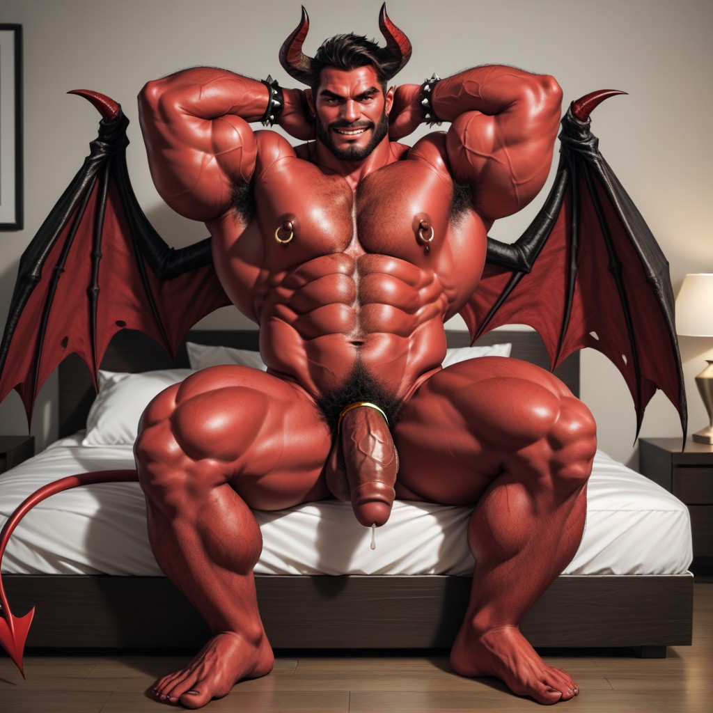 Demon Tail, Side View, Cock Ring AI Gay Porn