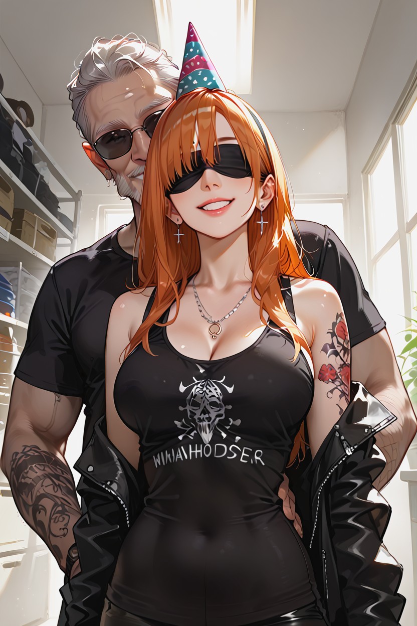 Hourglass, Blindfolded, Male Wears Bandana On Head AI Porn
