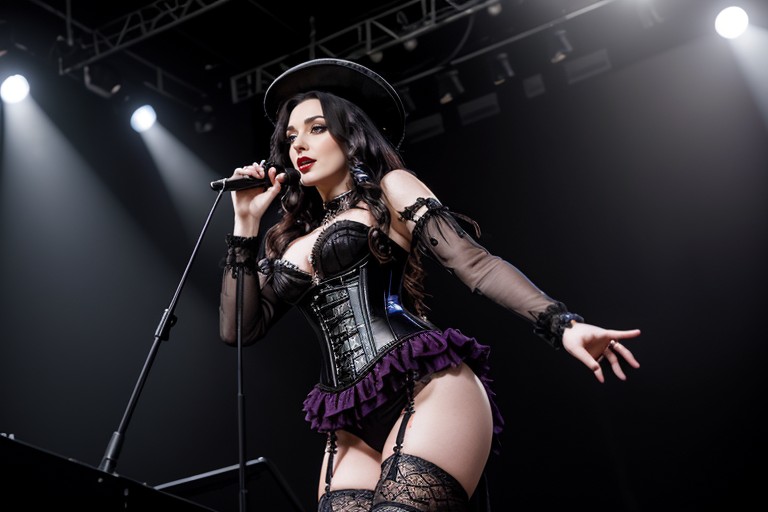 Gold Dust As She Sings, Top Down, 18+ AI Porn