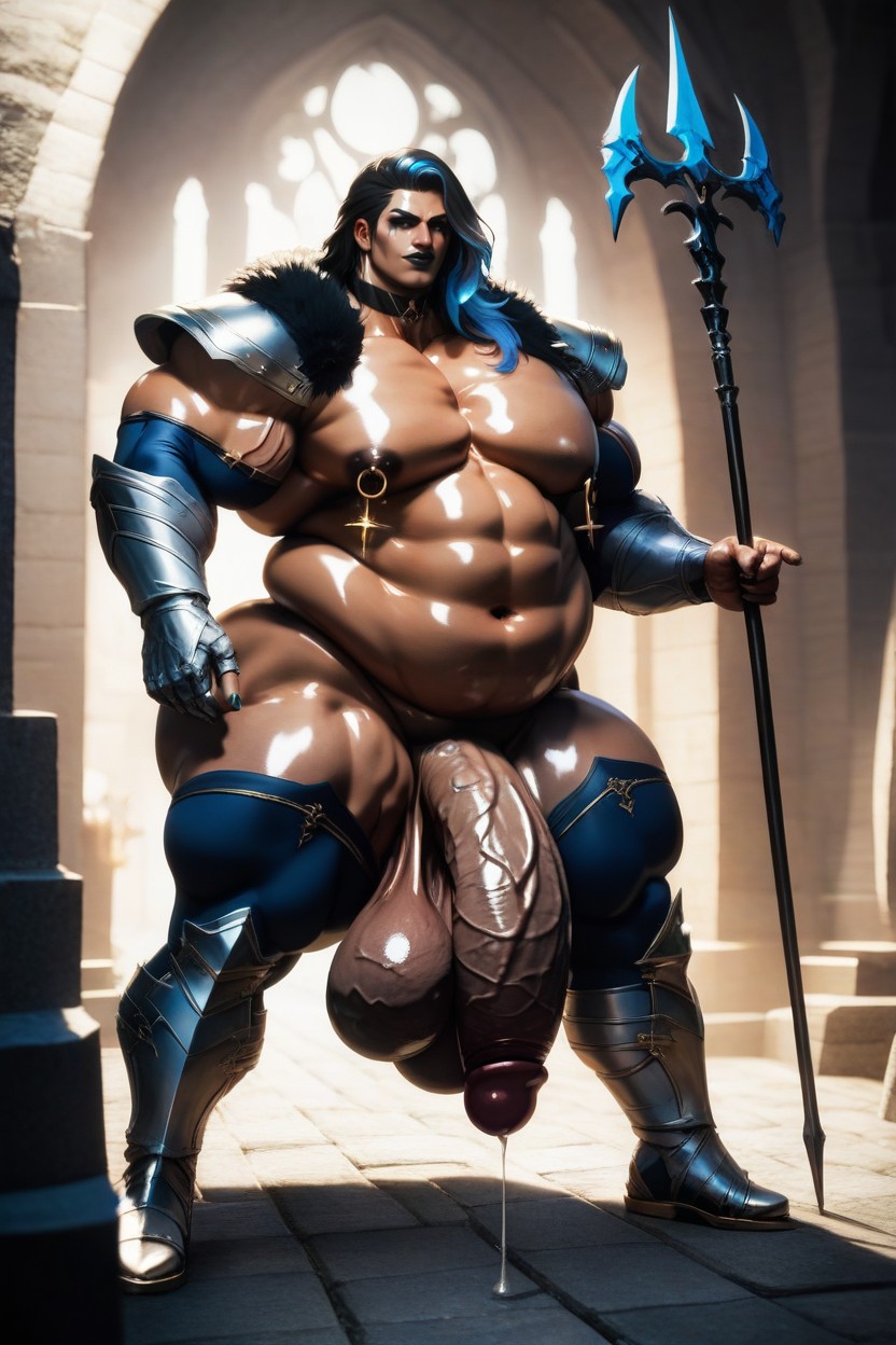 Wide Hips, Dark Lipstick, Masculine Chest Porno IA Gay