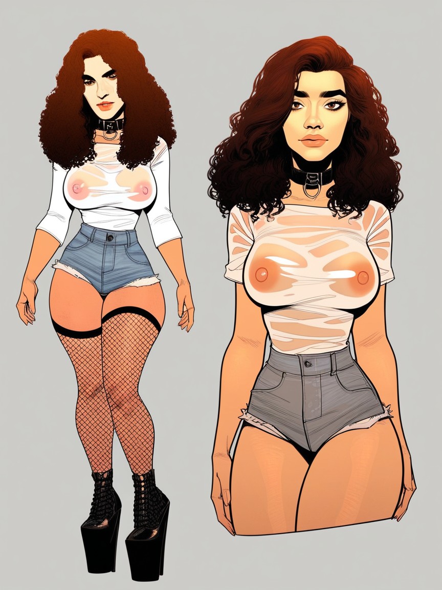 Line Art, Nude, Jewish AI Porn