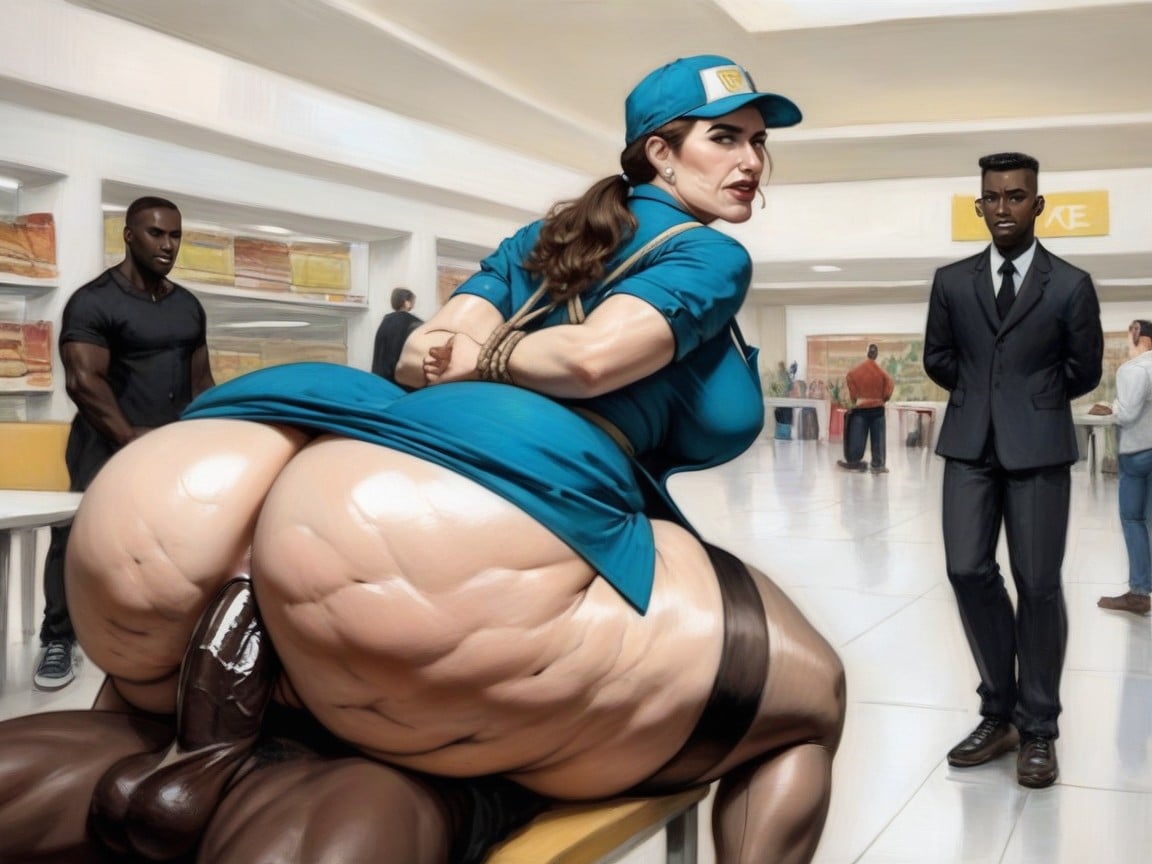Cock Completely In Ass, Mall, Anal Sex AI Porn