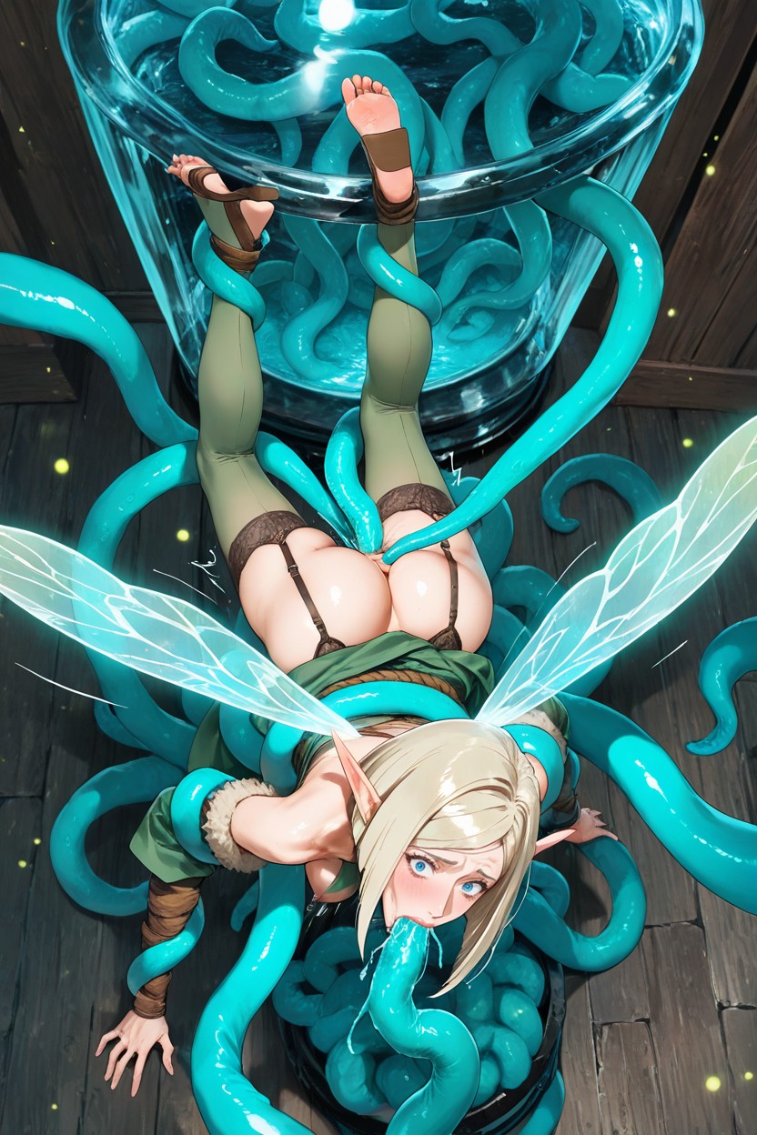Deepthroat, Ripped Apart Outfit, Blue Eyes Hentai AI Porn