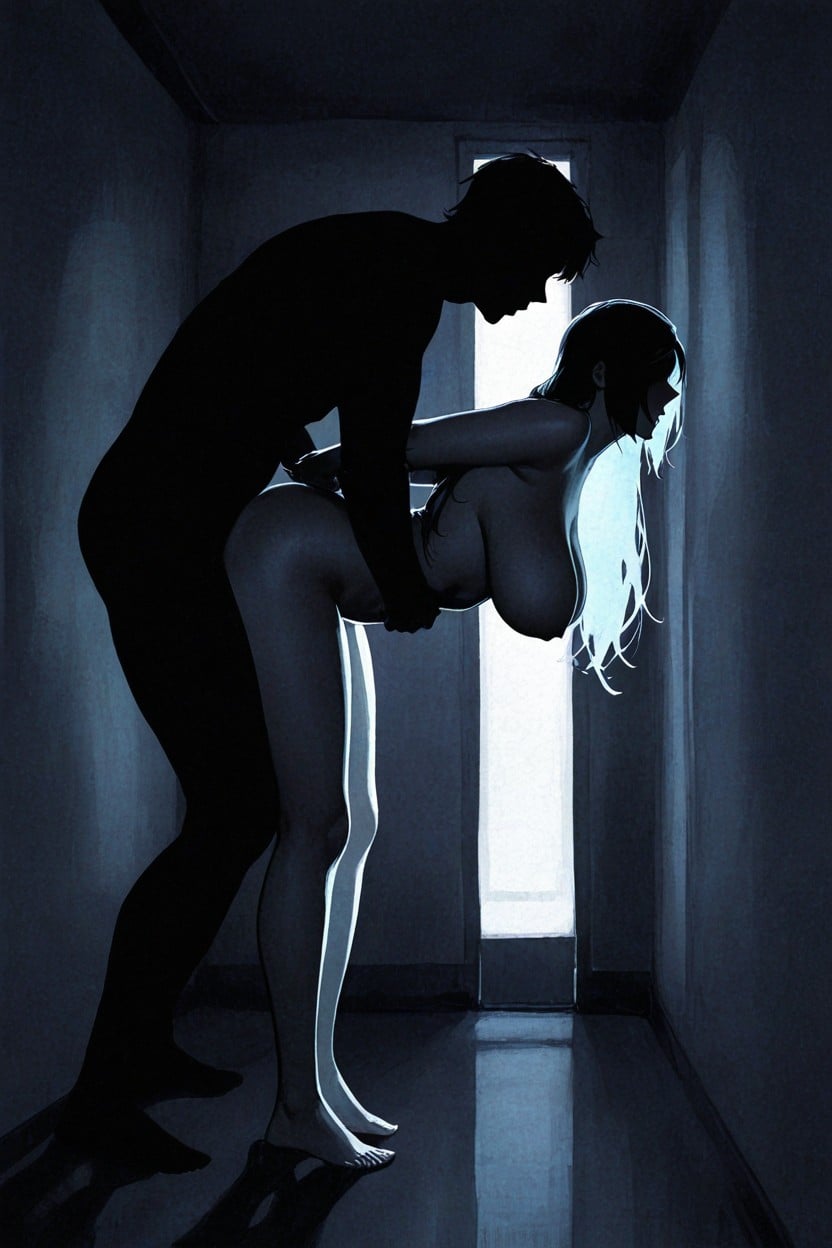 Distorted Effect, Dark Silhouette, Backlit Hentai AI Porn