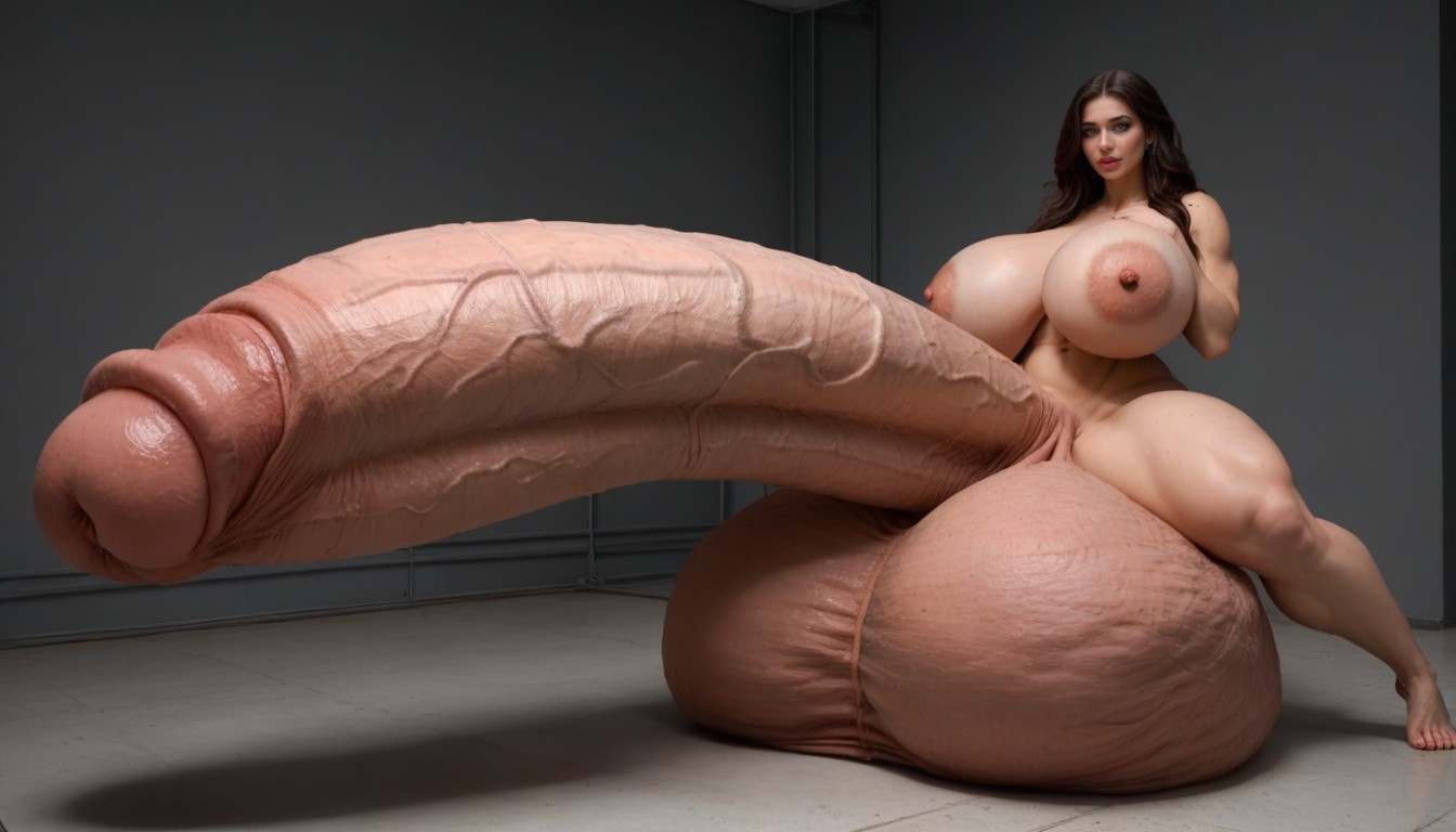 Hyper Perky Boobs, Hyper Thick Penis, Nude Futanari AI Porn