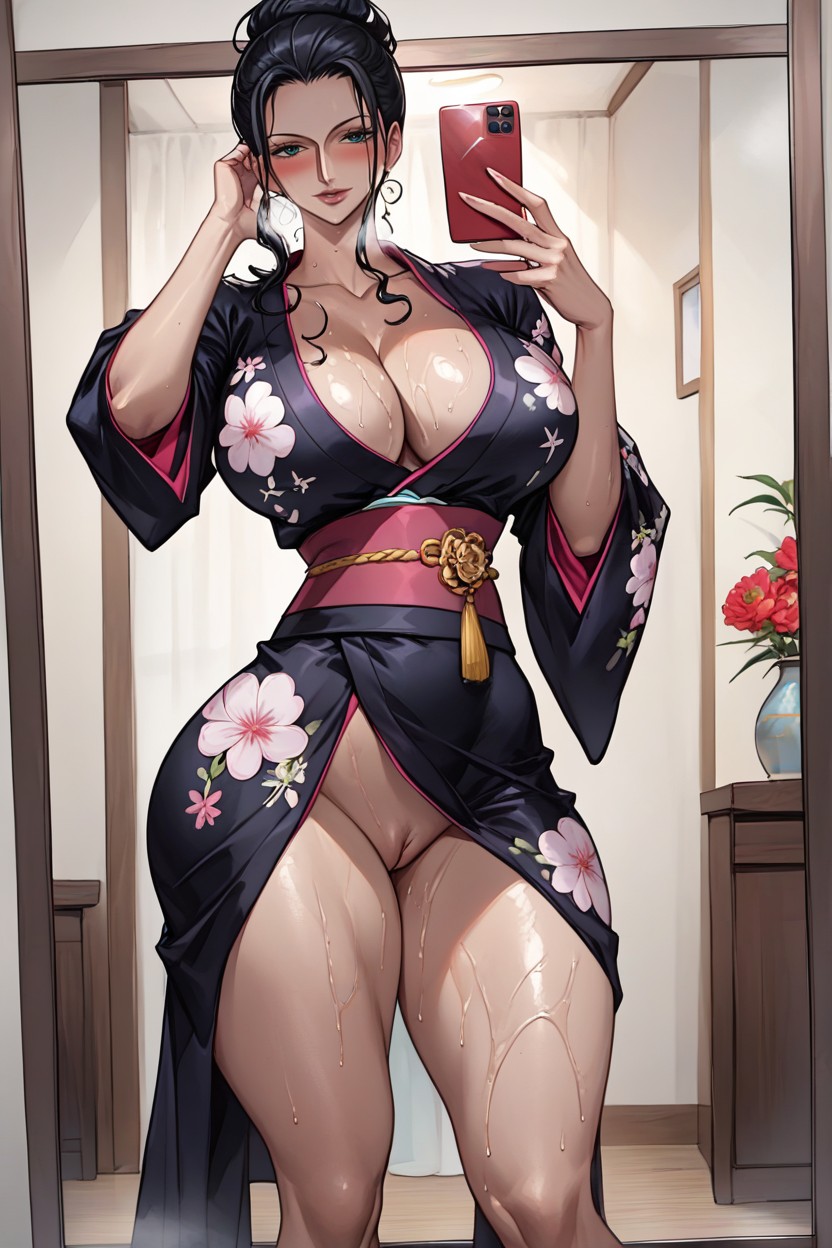Horny, Massive Ass, Hair Bun Hentai AI Porn