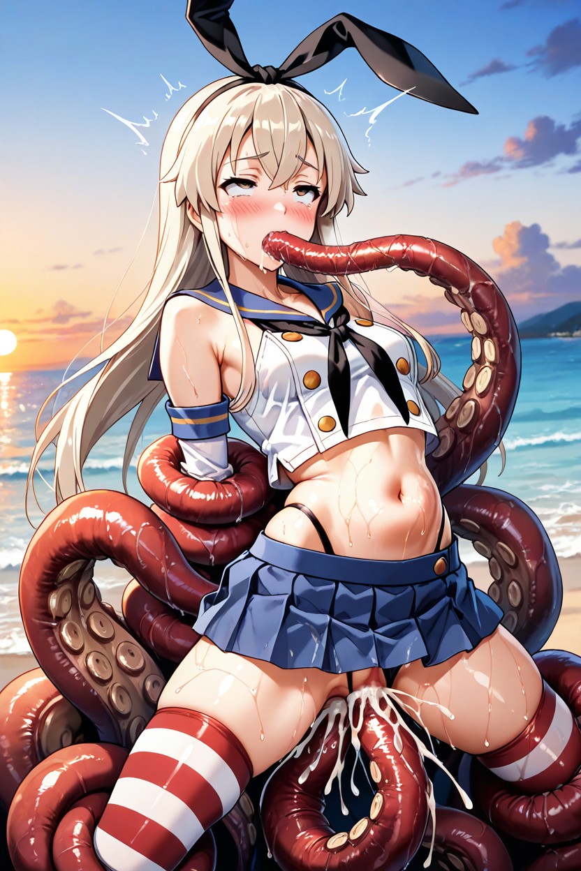 25+, Beach, Sleeveless Shirt Hentai AI Porn