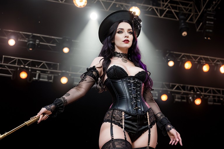 Gold Dust As She Sings, Lace Sleeves, 18+ AI Porn