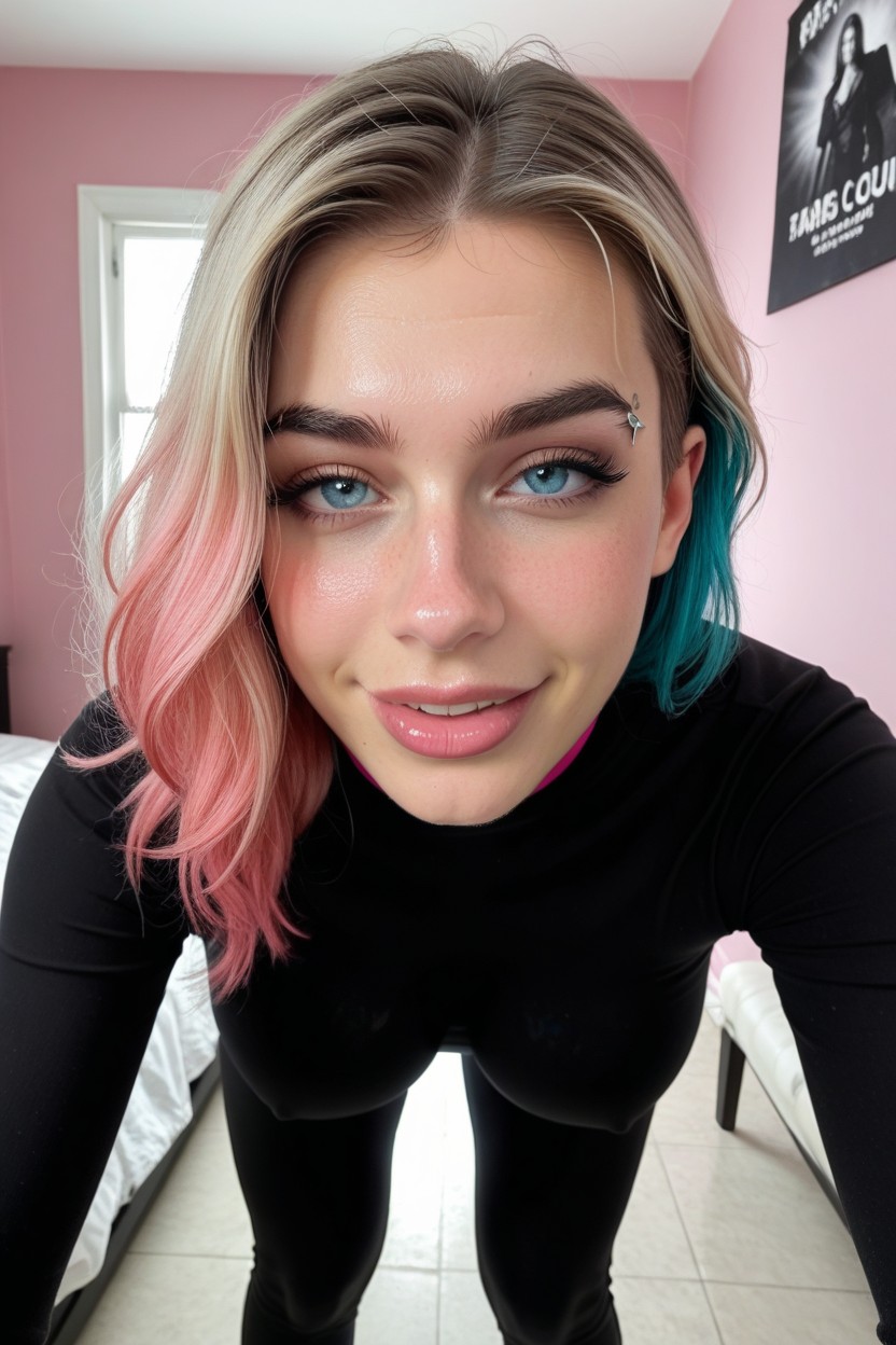 Background, Blue Eyes, Peito Enorme Pornografia de IA