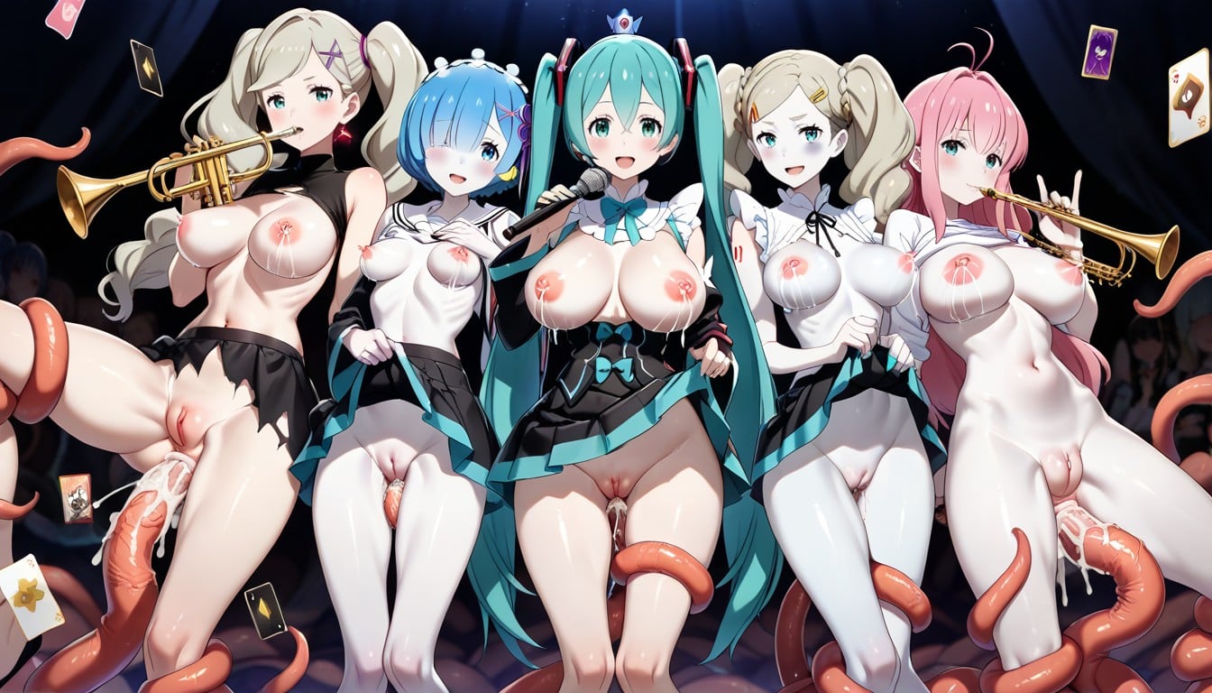 Five Women, Super Lean Body, Ultra Detailed Hentai AI Porn