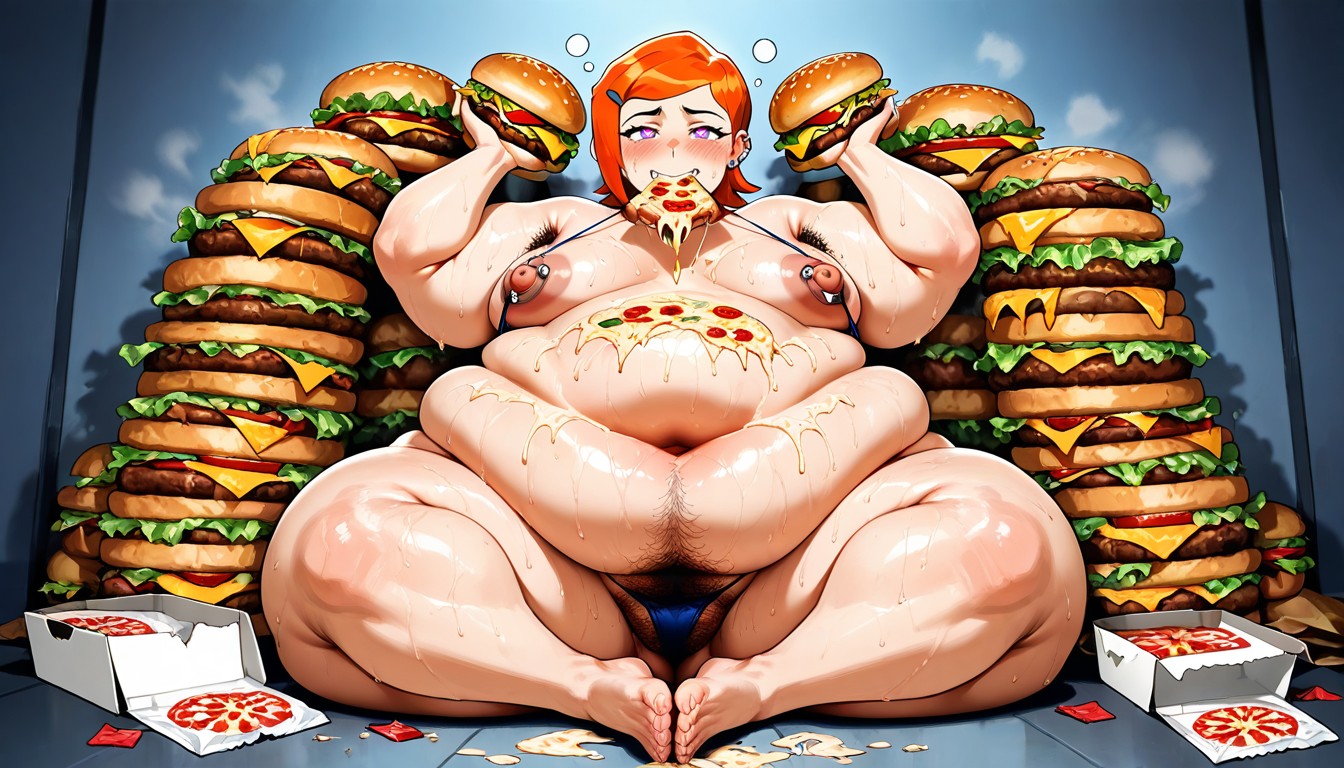 Feliz, Heavy Belly, Spilling Food Everywhere Hentai IA