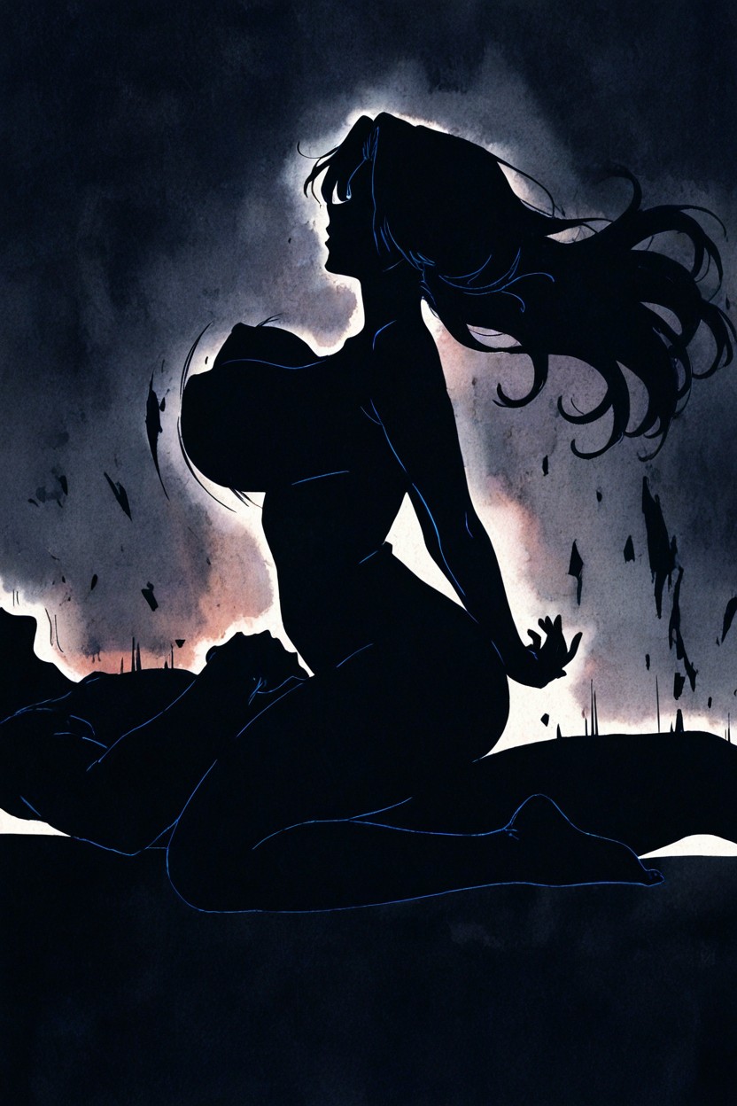 Backlit, Dark Silhouette Skin, 사이드뷰 헨타이 AI 포르노