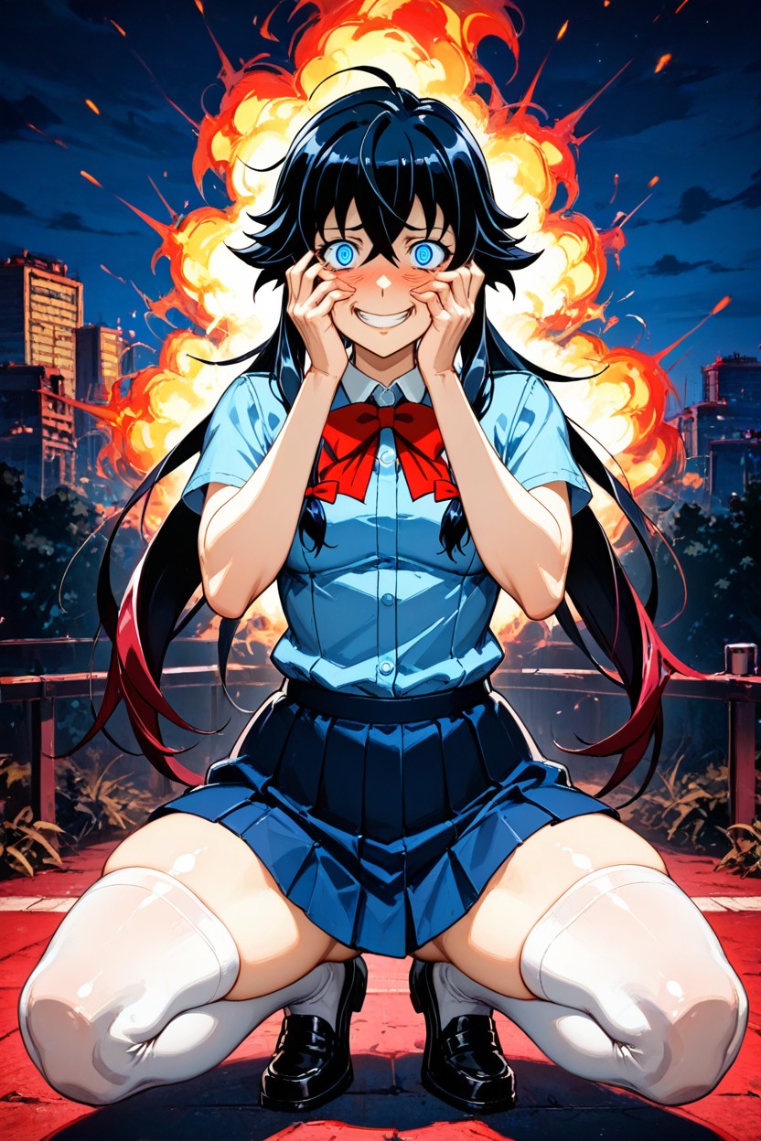 Yandere Expression, Uniform Shoes, Night Hentai AI Porn