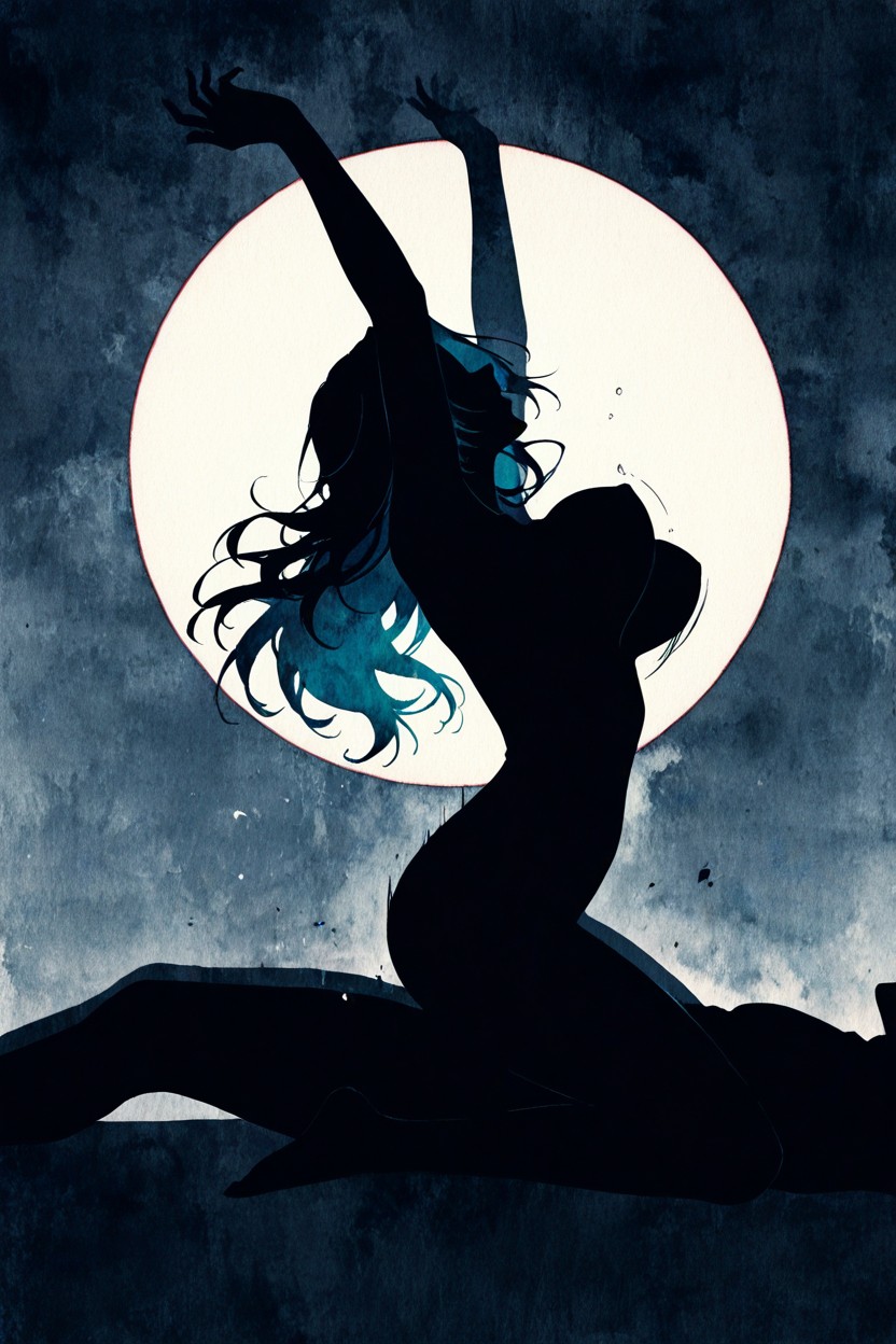 Full Body Dark Silhouette, Abstract, Fucked Hentai AI Porn