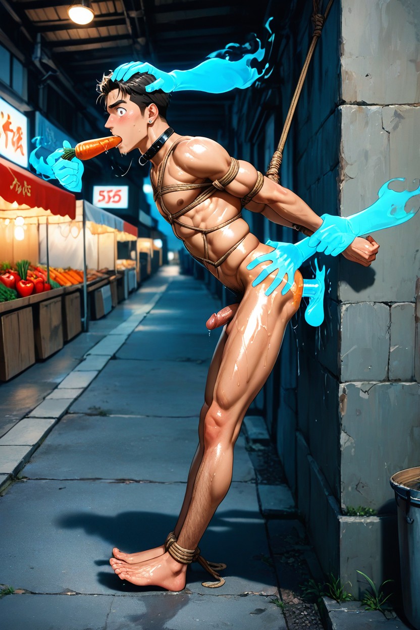 Ring Gag, Full Body, Topless ゲイAIポルノ