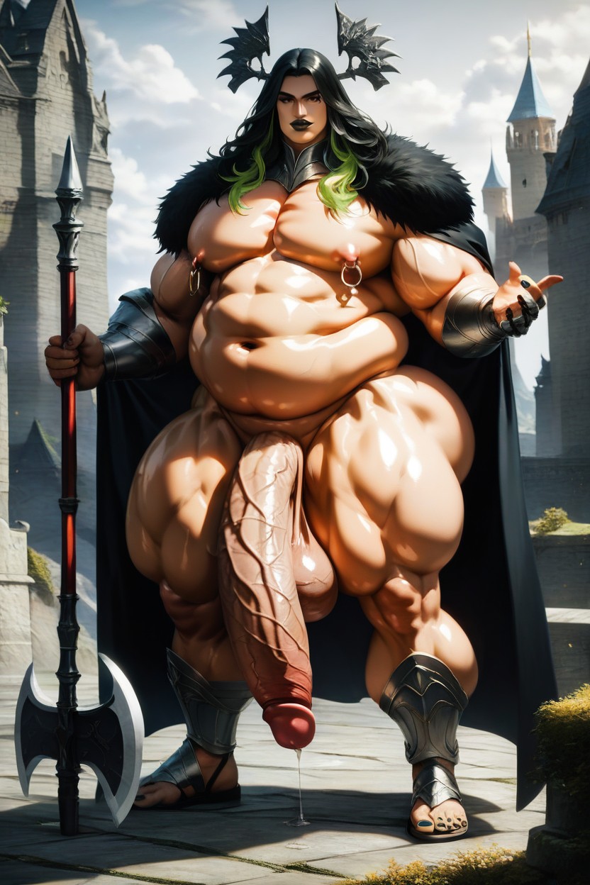 長髮, Gigantic Oversized Sagging Balls, Thick Thighs AI同性戀黃片