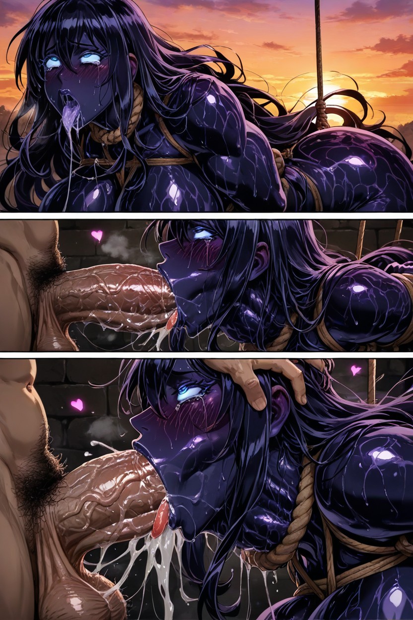 Veiny Throat Bulge, Noose Around Neck, Long Neck Hentai IA