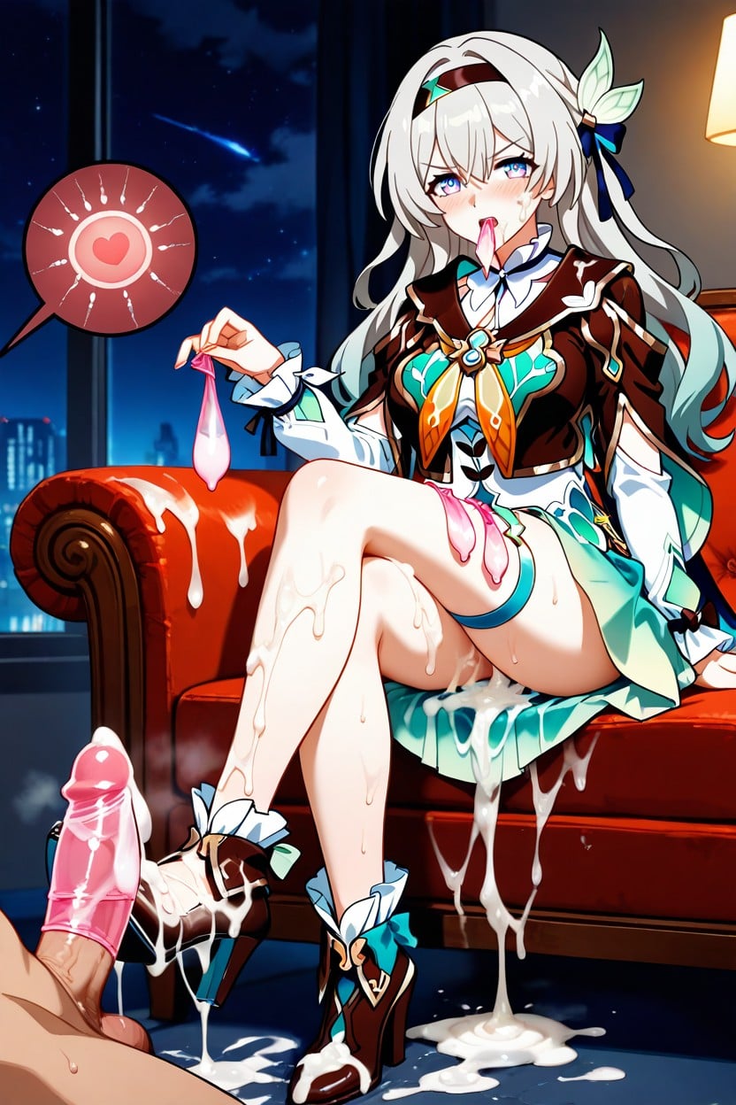 Heel Raised, Drinking Semen, Drenched In Cum Hentai AI Porn