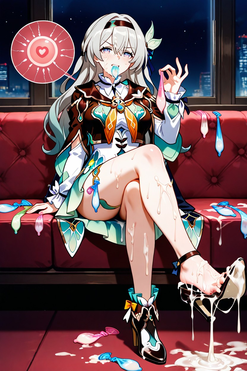Footjob, Cum Everywhere, Semen Soaked High Heels Hentai AI Porn