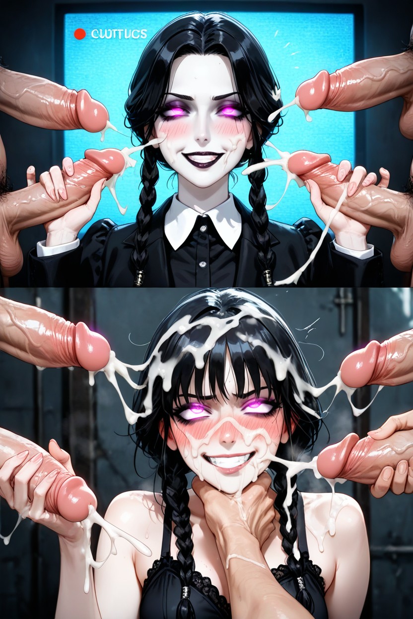 Cum On Boobs, Side View, Flickering Tv Hentai AI Porn
