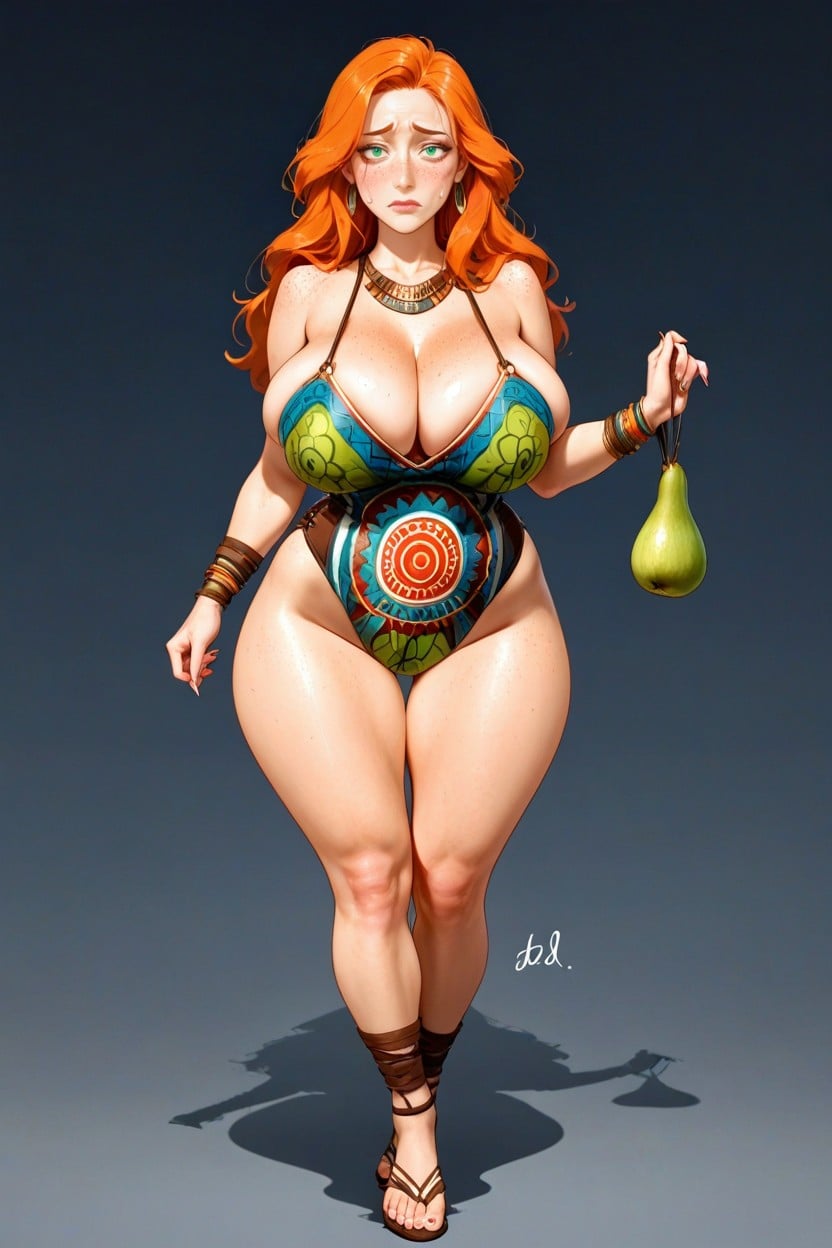Freckles, Shoulders, Full Body Hentai AI Porn