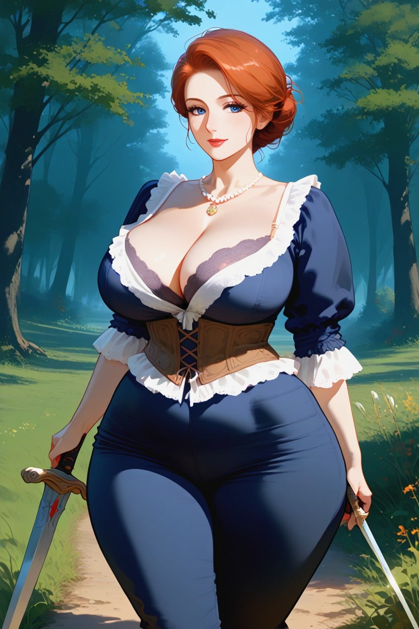Detailed In Shadows, Massive Butt, Wasp Waist MILF AI Porn