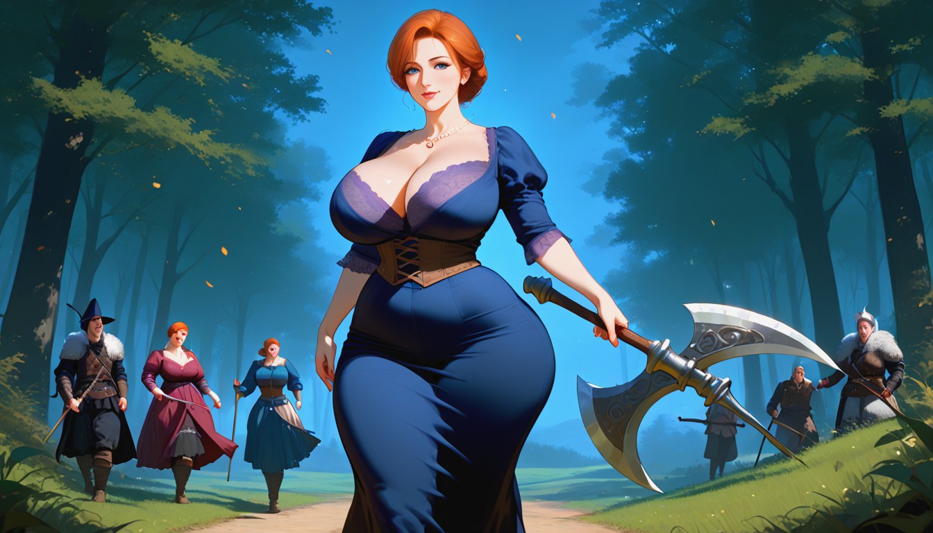 Walking, Going To War On A Battlefield, Pretty Make Up Ruined MILF AI Porn
