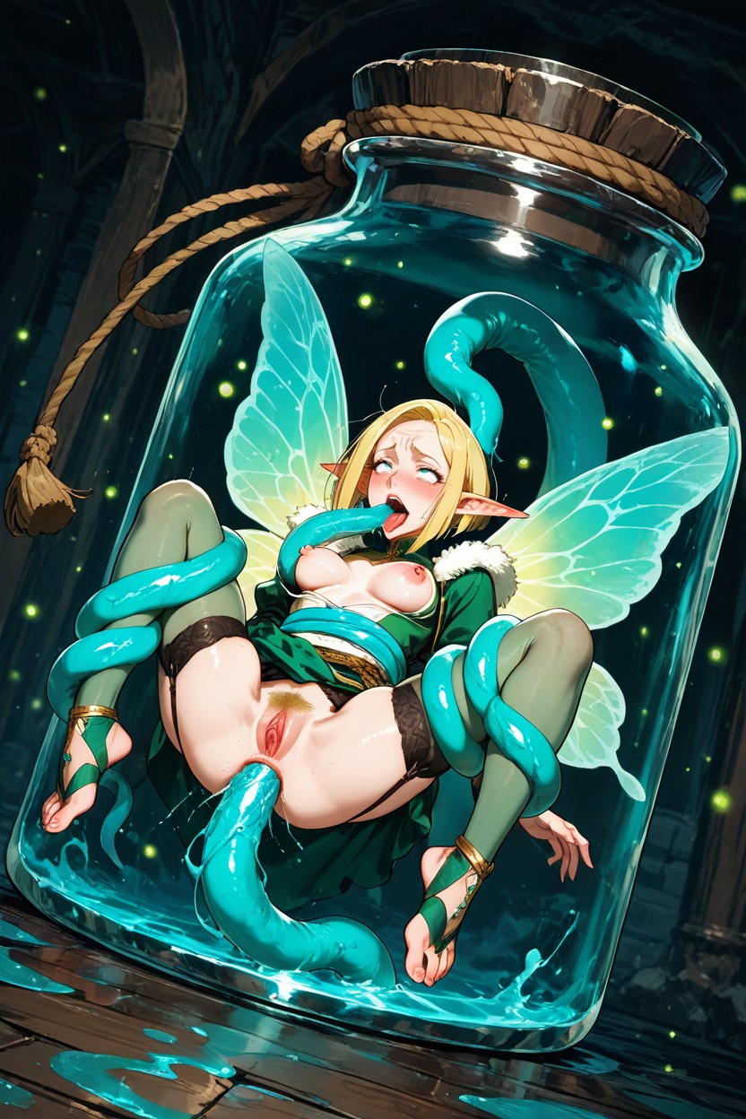 Macro View, Flying, The Jar Filling The Entire Frame And Extending Beyond The Edges Hentai AI Porn