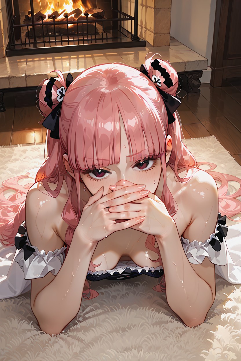 Covering Mouth With Hand, Dark, Head Down Hentai AI Porn