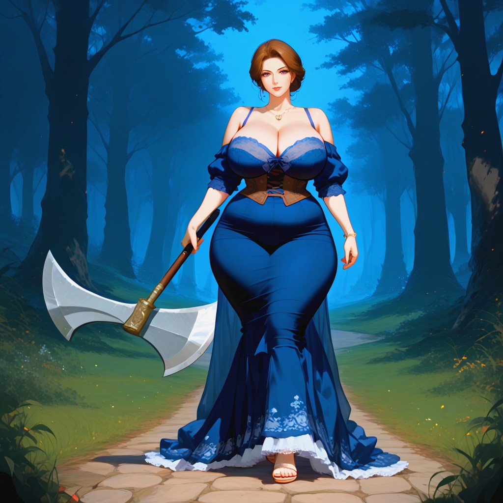 Medieval Brave Elinor Queen Old Face Woman, Ass Bigger Than Torso, Satin Pants MILF AI Porn