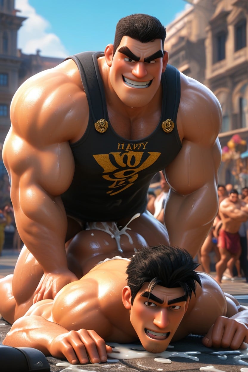 Army, Public, People Watching AI Gay Porn