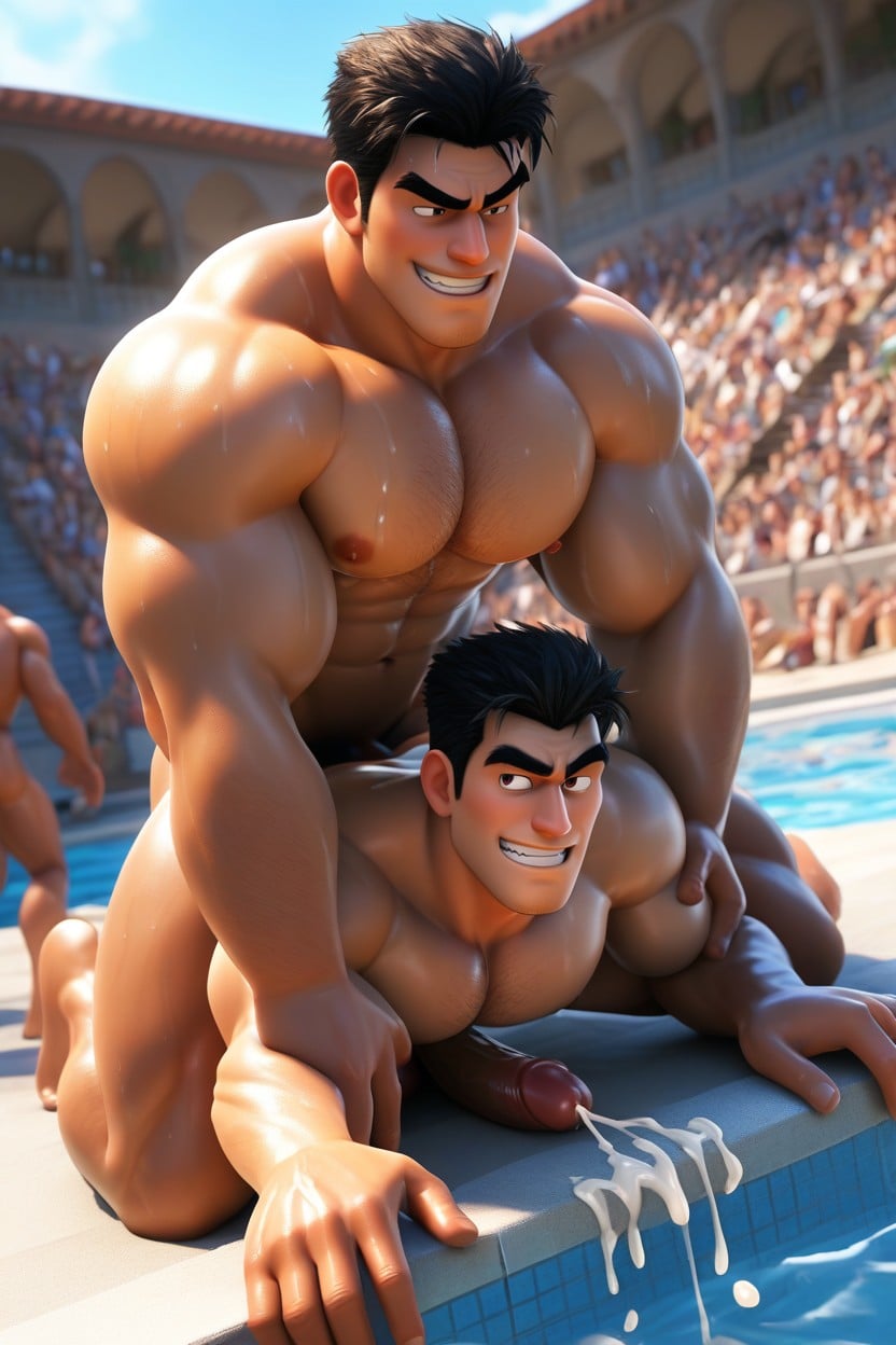 Show Penetration And Faces, Oiled Skin, Public Exhibitionism AI Gay Porn