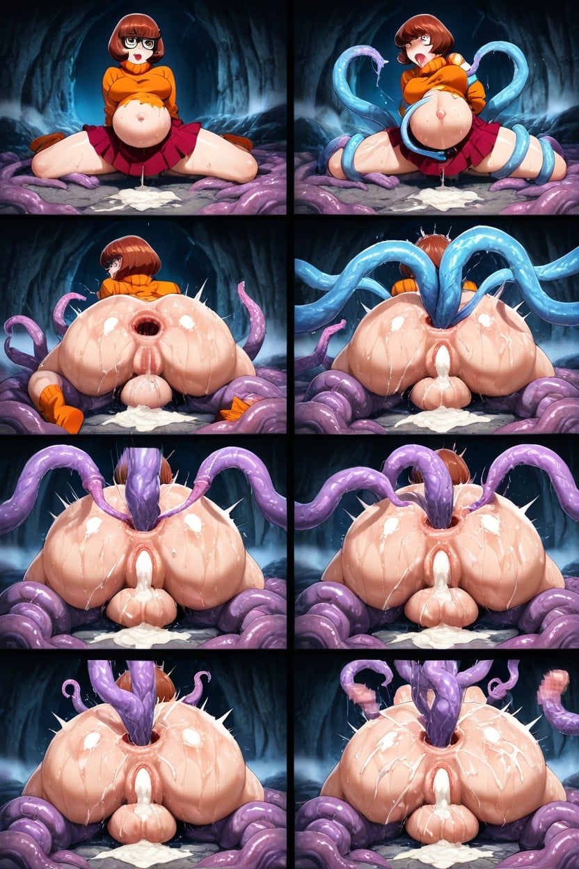 Torn Clothes, Massive Blue Tentacles, Infinite Giant Tentacles Hentai AI Porn